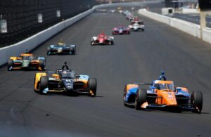 Scott Dixon and Pato O'Ward lead the pack during the 106th Running of the Indianapolis 500.  [Media Credit - Penske Entertainment: Paul Hurley]