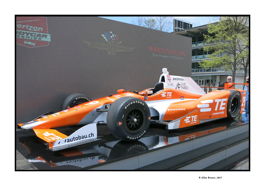 The full car display at Indianapolis of the new Honda Super Speedway car for the IndyCar Series. [Allan Brewer Photo]