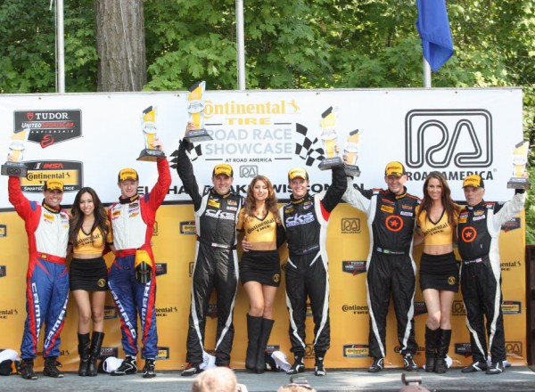 The Continental Tire SportsCar Challenge podium at Road America.  [Mark Walczak Photo]