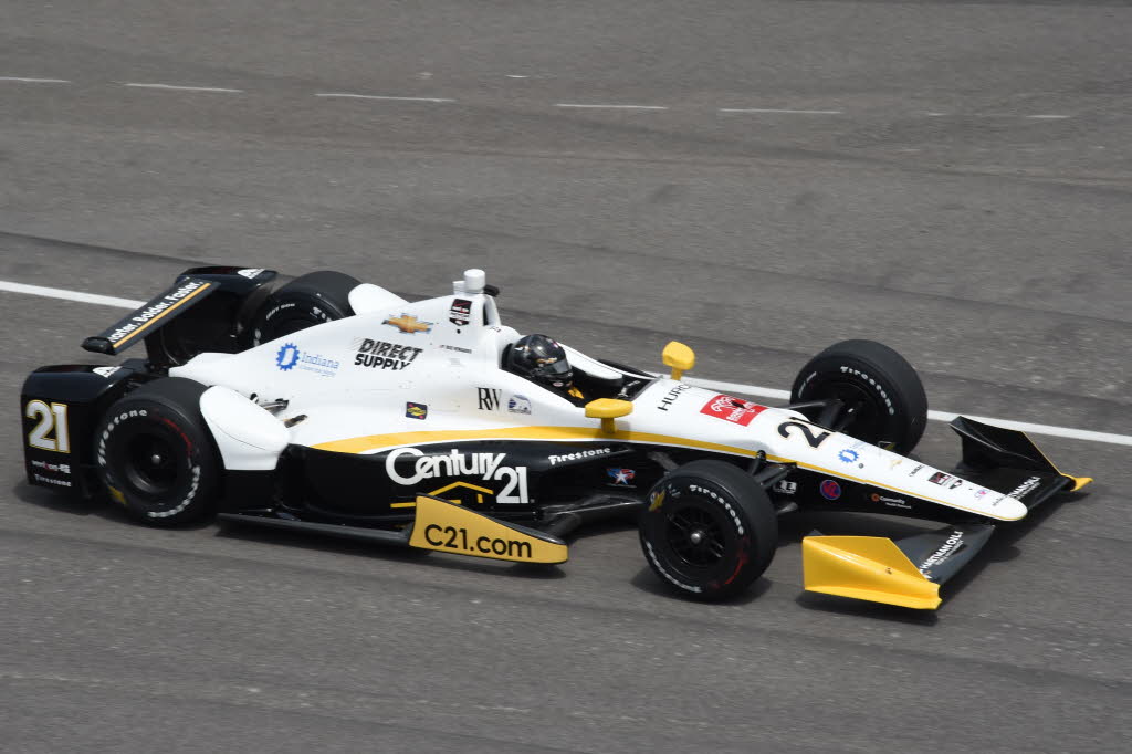Josef Newgarden on course at the Indianapolis Motor Speedway. [Jim Haines Photo]