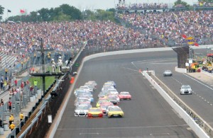 The start of the 2015 Crown Royal Presents The Jeff Kyle 400 at The Brickyard. [Russ Lake Photo]