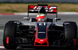 Esteban Gutiérrez ran the Haas F1 Team VF-16 for the first time at the Circuit de Barcelona. [Photo credit: LAT Photographic]