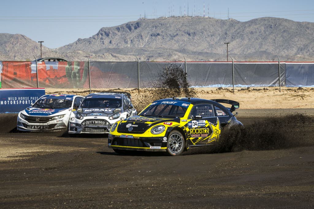 Tanner Faust races at Round 2 of Red Bull Global Rallycross at Wild Horse Pass Motorsports Park in Phoenix, Arizona. [Garth Milan/Red Bull Content Pool]
