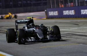 Nico Rosberg on his way to winning the Grand Prix of Singapore. [photo by Sutton Images]