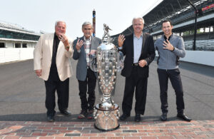 Four-Time Indianapolis 500 Winners: A.J. Foyt, Al Unser, Rick Mears and Helio Castroneves. [Chris Owens Photo]