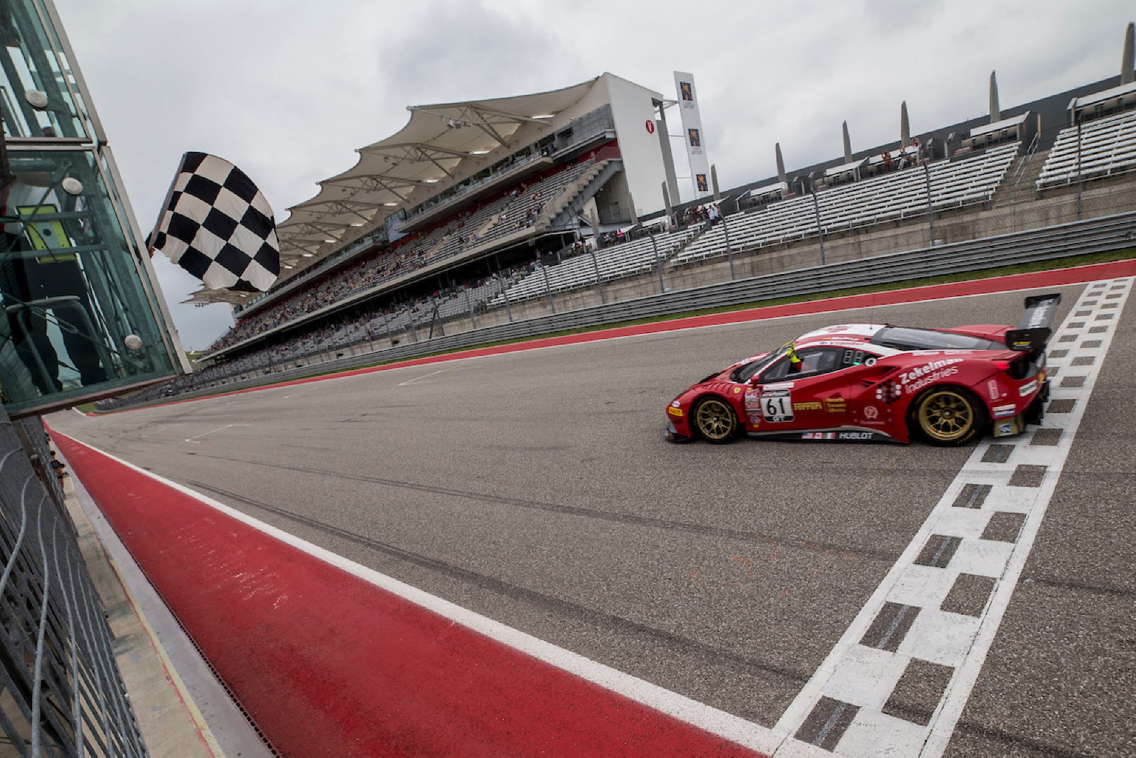 Toni Vilander and Miguel Molina co-driving the No. 61 R. Ferri Motorsport Ferrari 488 GT3 won thePirelli World Challenge GT SprintX at the Circuit of the Americas. [photo courtesy Pirelli World Challenge]