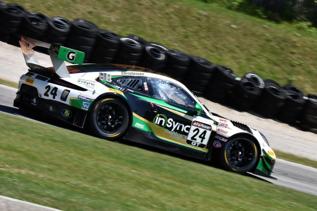 Michael Christensen captured Round 2 at Road America in the Pirelli World Challenge races. [John Wiedemann Photo]