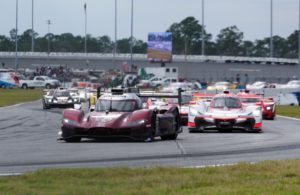 Opening lap, Mazda leads. [Photo by Jack Webster]