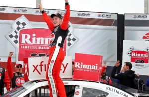 Christopher Bell led a race-high 142 of 163 laps in winning Saturday's Rinnai 250 at Atlanta Motor Speedway. (HHP/Andrew Coppley photo)