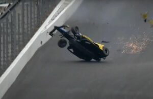 Colton Herta's crash during "Carb Day" reminds us how quickly things can go wrong at the Brickyard. Thankfully, Herta escaped injury. [Photo courtesy of the Indianapolis Motor Speedway]