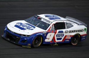 Chase Elliott, driver of the #9 NAPA Auto Parts Chevrolet, drives during qualifying for the NASCAR Cup Series Coca-Cola 600 at Charlotte Motor Speedway on May 28, 2022 in Concord, North Carolina. (Photo by Jared C. Tilton/Getty Images)