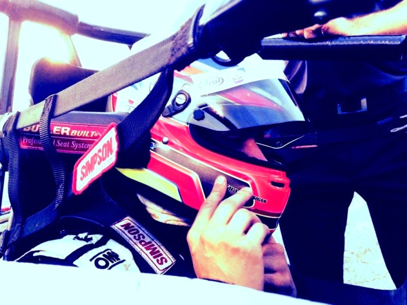 Gabby Chaves is strapped in and ready for his first USAC Midget race at the Indianapolis Speedrome. [Photo by Steve Zautke]