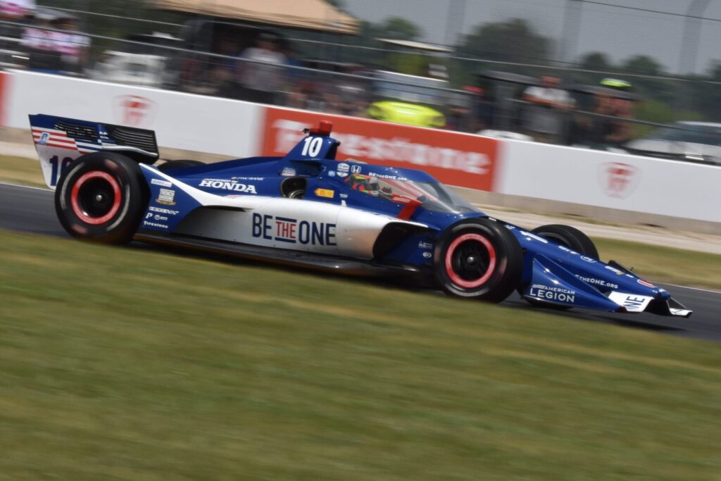 Alex Palou on his way to winning the Sonsio Grand Prix at Road America. [John Wiedemann Photo]