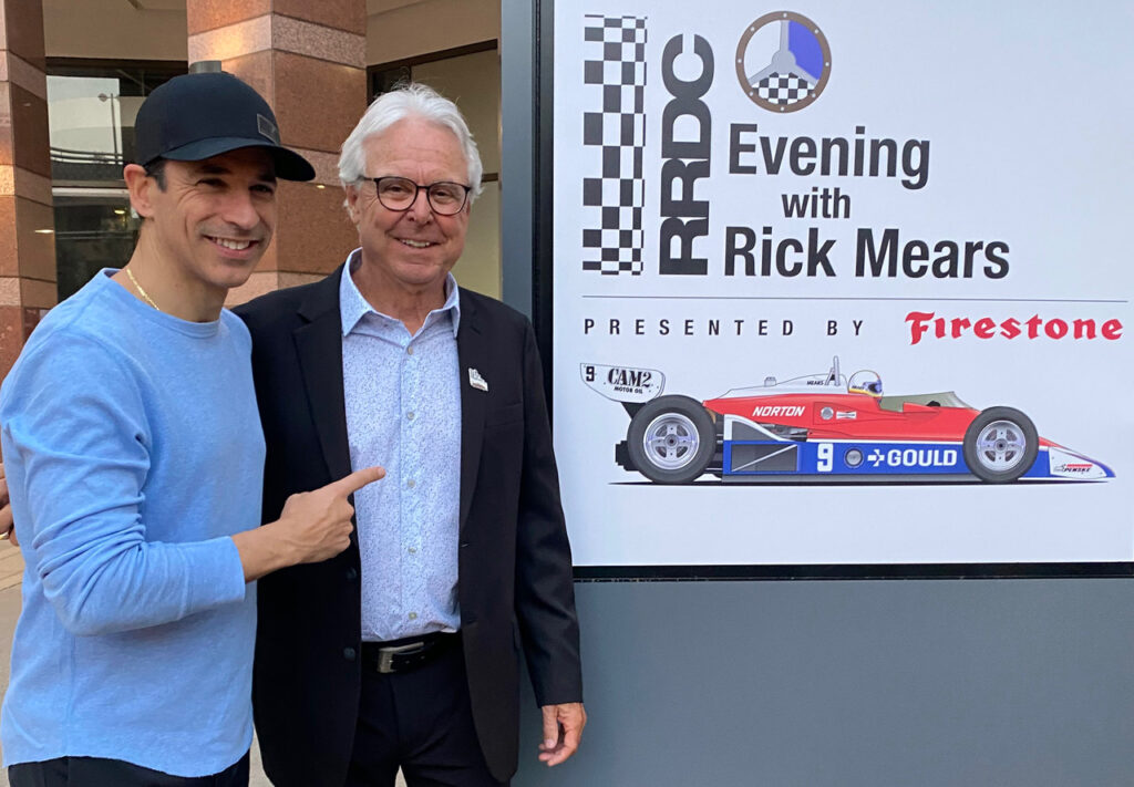 Helio Castroneves and Rick Mears - both 4-TIme Indy winners. [Eddie LePine photo]