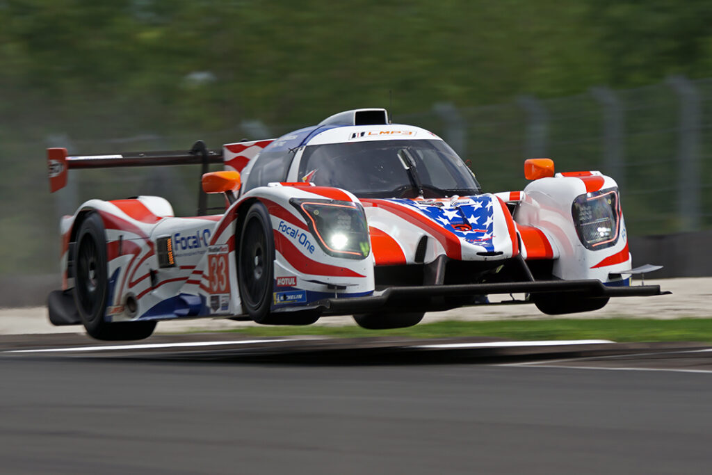 Nico Pino flew the Sean Creech Motorsport Ligier JS P320 out of Turn 1 at Road America during qualifying. [Pete Gorski Photo]