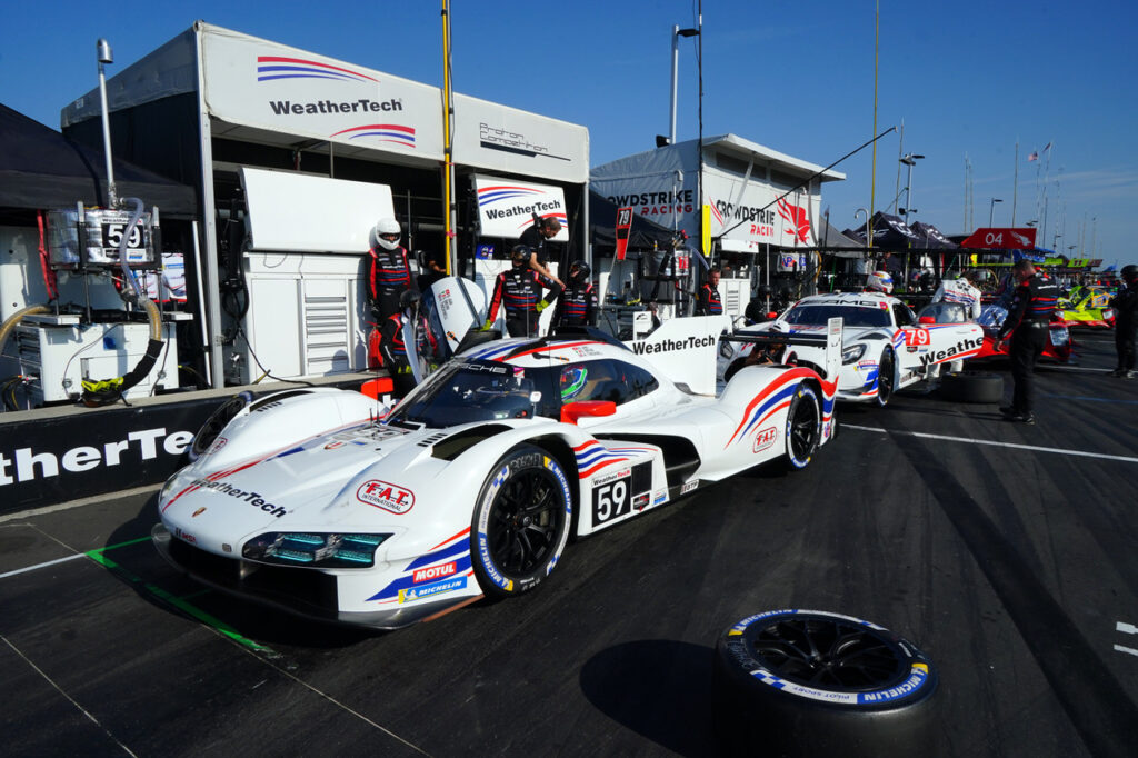 The new Proton Porsche 963 in the pits at Road America. [Photo by Jack Webster]