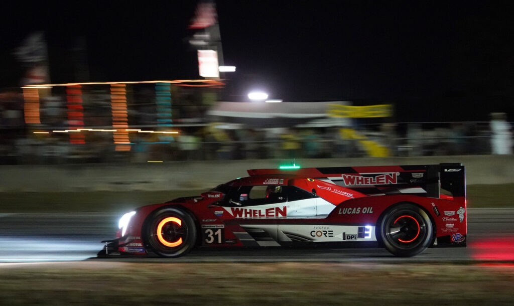 Heavy braking for Whelen Cadillac at Sebring. [Jack Webster Photo]